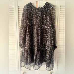 LOFT Black Satin Slip Dress